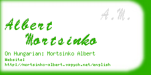 albert mortsinko business card